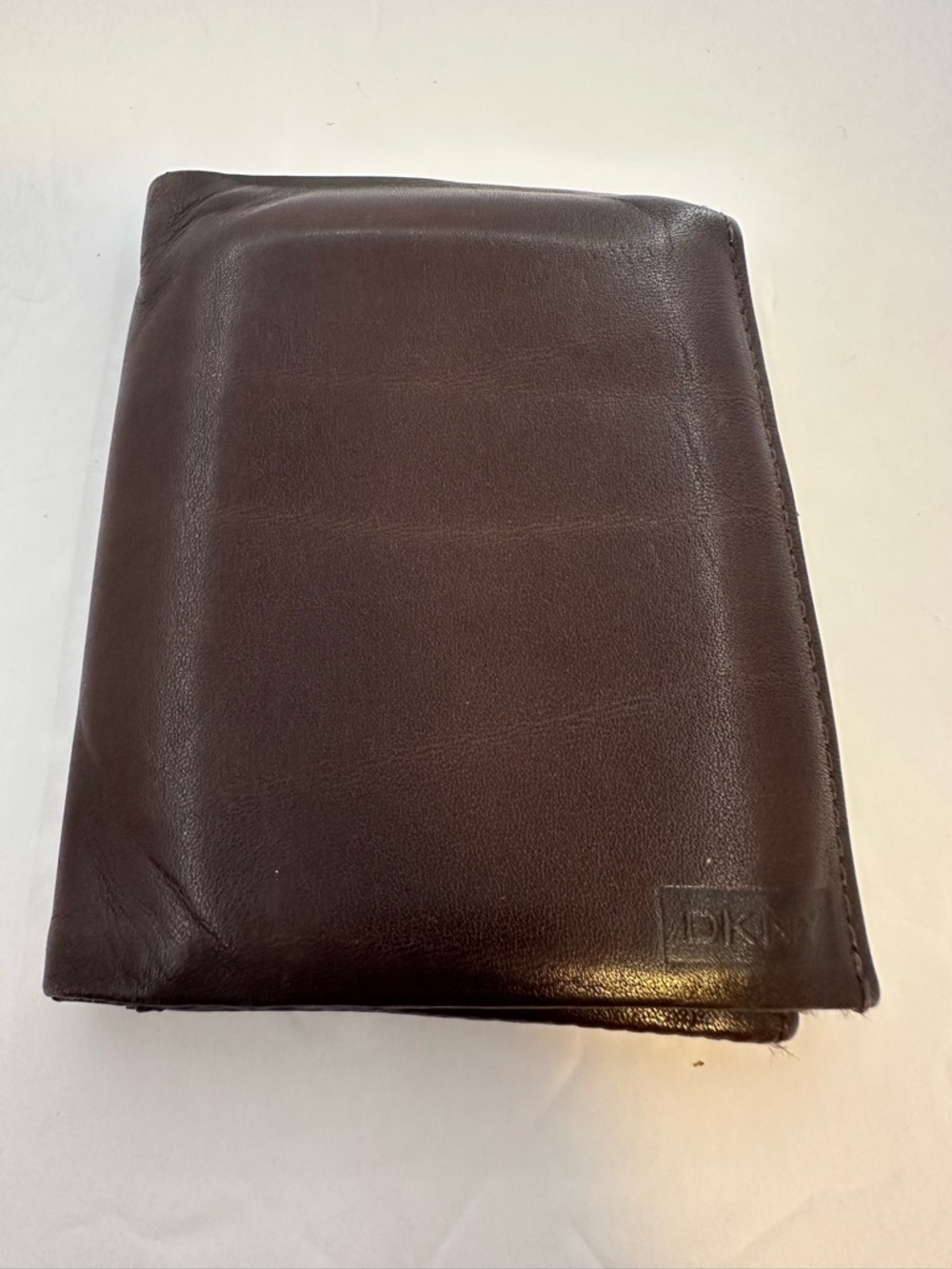 DKNY Dark Brown Leather Bi-Fold Wallet